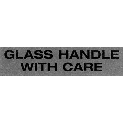 "Glass Handle with Care" Special Handling Labels, 5" L x 2" W, Black on Red Quali-T-Solutions