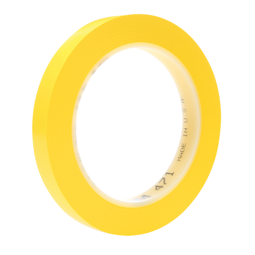 471 Vinyl Tape, 12 mm (1/2") W x 32.9 m (108') L, 5.3 mils, Yellow Quali-T-Solutions