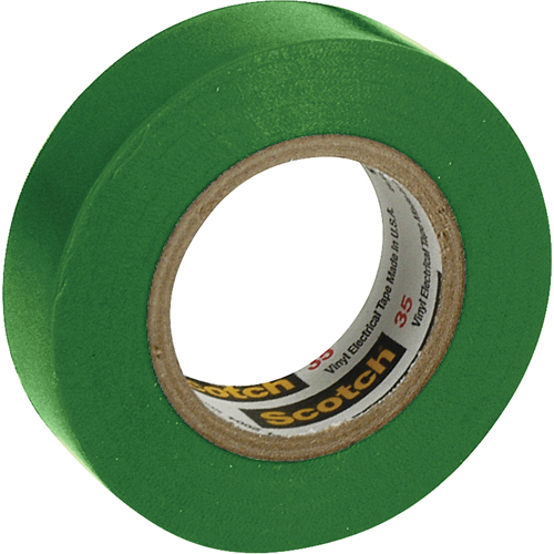 Scotch&reg; 35 Colour Coded Tape, 12.7 mm (1/2") x 6.1 m (20'), Green, 7 mils Quali-T-Solutions