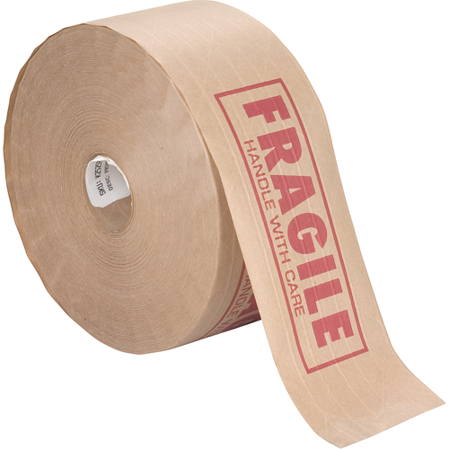 Pre-Printed Gummed Tapes, 76 mm (3") x 137 m (449.475'), Kraft Quali-T-Solutions