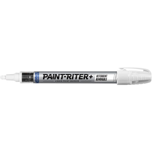 Marqueur &agrave; peinture nettoyable au d&eacute;tergent Paint-Riter+, Liquide, Blanc Quali-T-Solutions