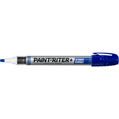 Marqueur &agrave; peinture nettoyable au d&eacute;tergent Paint-Riter+, Liquide, Bleu Quali-T-Solutions
