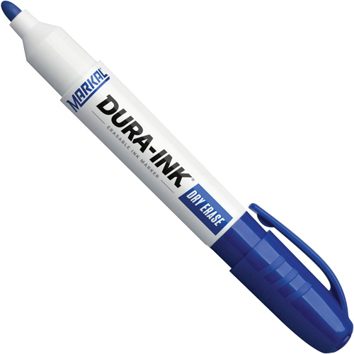 Marqueurs &agrave; essuyage &agrave; sec Dura-Ink, Bleu, Pointe Ronde Quali-T-Solutions