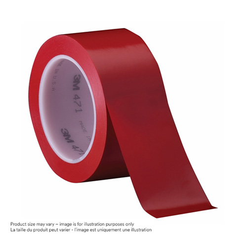 471 Vinyl Tape, 38 mm (1-1/2") W x 32.9 m (108') L, 5.3 mils, Red Quali-T-Solutions