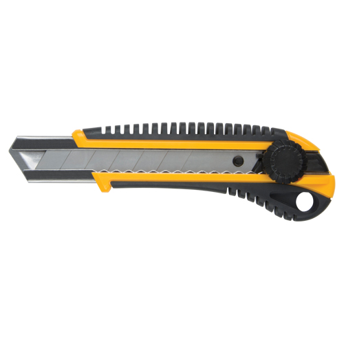 Couteau ATK800, 25 mm, Acier au carbone, Robuste, Prise en Caoutchouc Quali-T-Solutions
