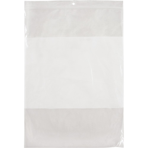 Sacs en poly avec espace inscriptible blanc, Refermable, 12" x 9", 2 mils Quali-T-Solutions