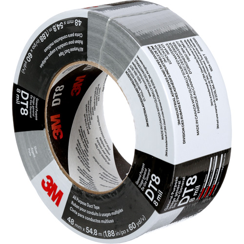 DT8 All-Purpose Duct Tape, 8 mils, Silver, 48 mm (2") x 55 m (180') Quali-T-Solutions