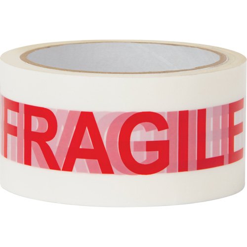 "Fragile" Box Sealing Tape, Hot Melt Adhesive, 2 mils, 48 mm (2") x 100 m (328') Quali-T-Solutions