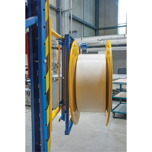 Distributeur de feuillards, Feuillard Polyester/Acier/Polypropyl&egrave;ne, Dia de noyau 16"/8", largeur de rouleau 3"/8"/6" Quali-T-Solutions