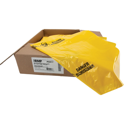 Sacs &agrave; d&eacute;chets, Biorisque, 38" lo x 30" la, 2 mils Quali-T-Solutions