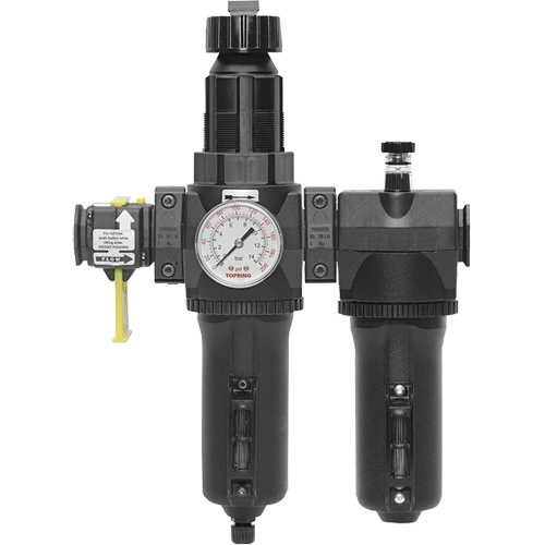 Automatic Drain Filter, Regulator & Lubricator with Metal Bowl & Gauge Modulair 400, 3/4" NPT Quali-T-Solutions