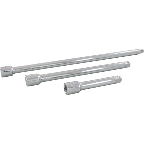Jeu de rallonges pour douilles, Prise de 1/2", Fini Chrome, 3 Mcx Quali-T-Solutions