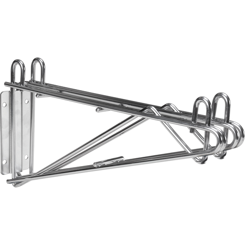 Direct Wall Mount for Chromate Wire Shelving, Double Bracket, 200 lbs. Capacity, 14" D Quali-T-Solutions