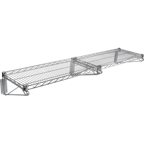 Wall Mount Wire Shelving Kit, Double Bracket, 200 lbs. Capacity, 14" D Quali-T-Solutions