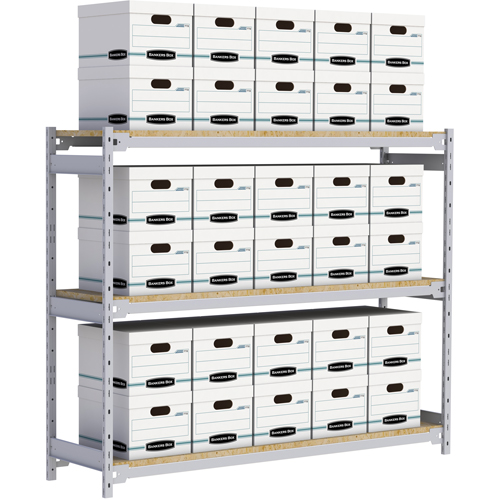 &eacute;tag&egrave;re-classeur de grande largeur, Acier, 3 Tablettes, 72" la x 18" p x 60" h Quali-T-Solutions