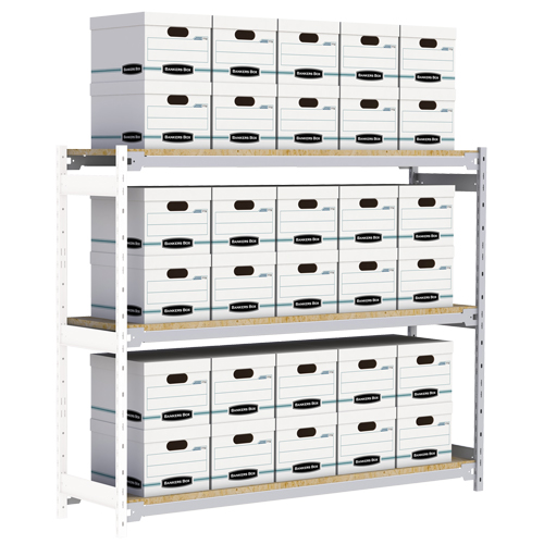 &eacute;tag&egrave;re-classeur de grande largeur, Acier, 3 Tablettes, 72" la x 18" p x 60" h, Ensemble Ajout Quali-T-Solutions