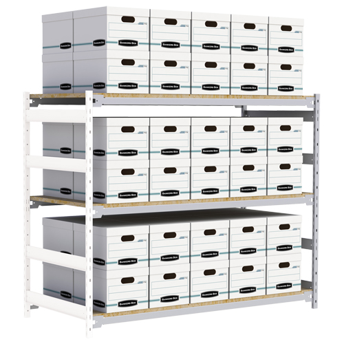 &eacute;tag&egrave;re-classeur de grande largeur, Acier, 3 Tablettes, 72" la x 32" p x 60" h, Ensemble Ajout Quali-T-Solutions