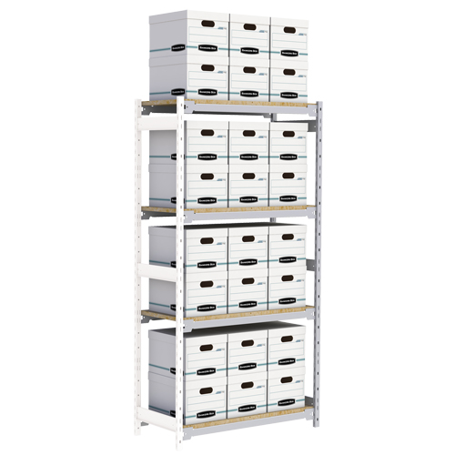 &eacute;tag&egrave;re-classeur de grande largeur, Acier, 4 Tablettes, 42" la x 18" p x 84" h, Ensemble Ajout Quali-T-Solutions