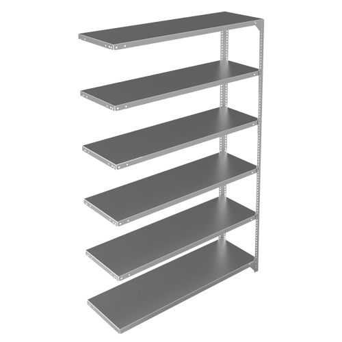 &eacute;l&eacute;ment de rayonnage, Acier galvanis&eacute;, Montant &agrave; fente, Ajout, 48" la x 72" h x 15" p Quali-T-Solutions