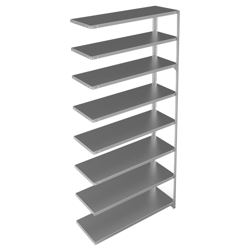 &eacute;l&eacute;ment de rayonnage, Acier galvanis&eacute;, Montant &agrave; fente, Capacit&eacute; 300 lb, 48" la x 96" h x 15" p Quali-T-Solutions