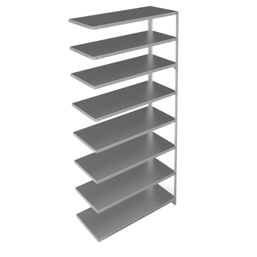 &eacute;l&eacute;ment de rayonnage, Acier galvanis&eacute;, Montant &agrave; fente, Capacit&eacute; 275 lb, 48" la x 96" h x 18" p Quali-T-Solutions