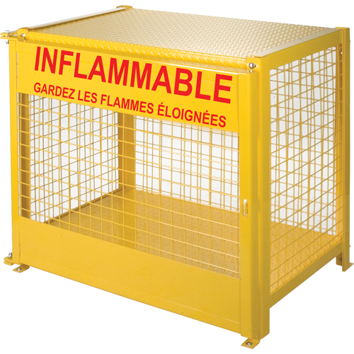 Gas Cylinder Cabinets, 6 Cylinder Capacity, 44" W x 30" D x 37" H, Yellow Quali-T-Solutions