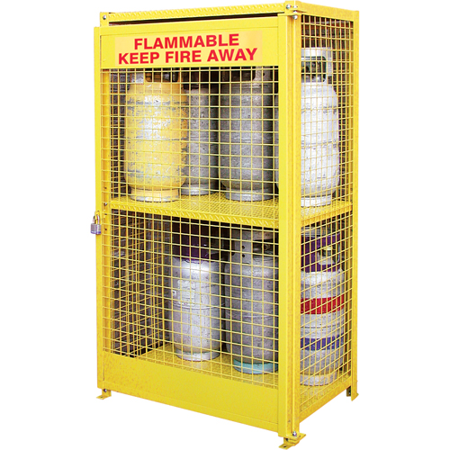 Armoires pour cylindres &agrave; gaz, nbre de bouteilles: 12, 44" , 30" , 74" , Jaune Quali-T-Solutions