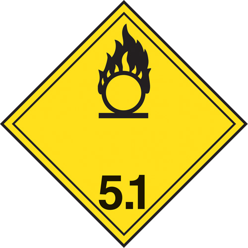 TDG Shipping Labels, Class 5.1, Oxidizing Substances, Vinyl Quali-T-Solutions