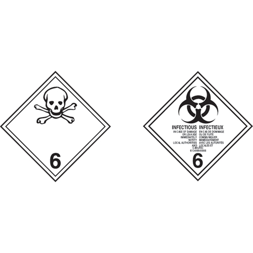 TDG Shipping Labels, Class 6.1, Toxic Substances, Vinyl Quali-T-Solutions