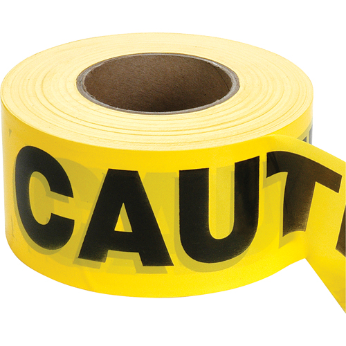 Rubans pour barricades, Anglais, 3" la x 1000' lo, 2 mils, Noir sur jaune Quali-T-Solutions