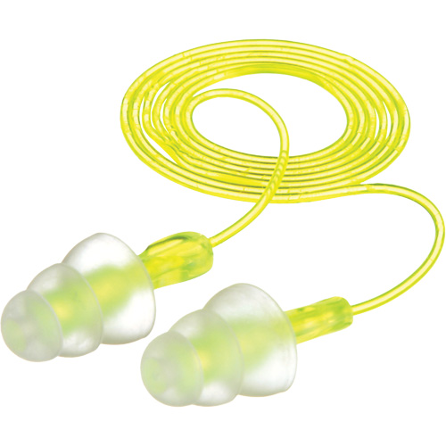 E-A-R Tri-Flange Reusable Earplugs, Corded, Bulk - Polybag, 26 dB NRR, One-Size Quali-T-Solutions