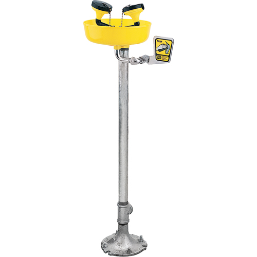 Poste de douche oculaire, Installation Socle, Bol Plastique Quali-T-Solutions