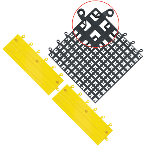 Carrelage no 560 ErgoDeck , PVC, 1-1/2' la c, 1-1/2' lo, 7/8" &eacute;paisseur, Noir Quali-T-Solutions