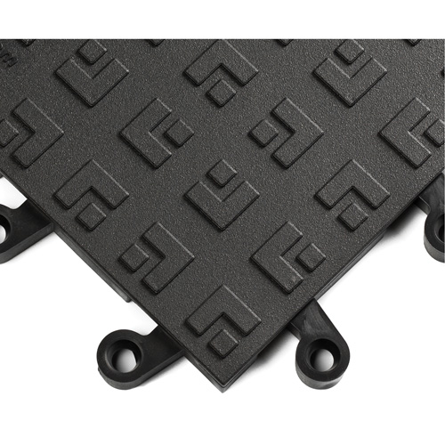 ErgoDeck&reg; Ergonomic Flooring System No. 562, PVC, 1-1/2' W x 1-1/2' L, 7/8" Thick, Black Quali-T-Solutions