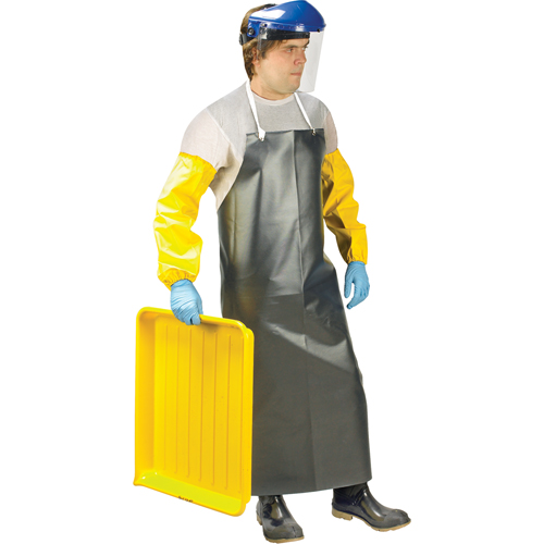 Tabliers &agrave; usage intensif, Nitrile/Polyester, 48" lo x 35" la, Noir Quali-T-Solutions