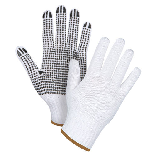 Gants tricot&eacute;s &agrave; pois, Poly/coton, Un c&ocirc;t&eacute;, Calibre 7, Grand Quali-T-Solutions