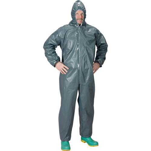 2.0 Mil CRFR Hooded Coveralls, Small, Grey, FR Treated Fabric Quali-T-Solutions