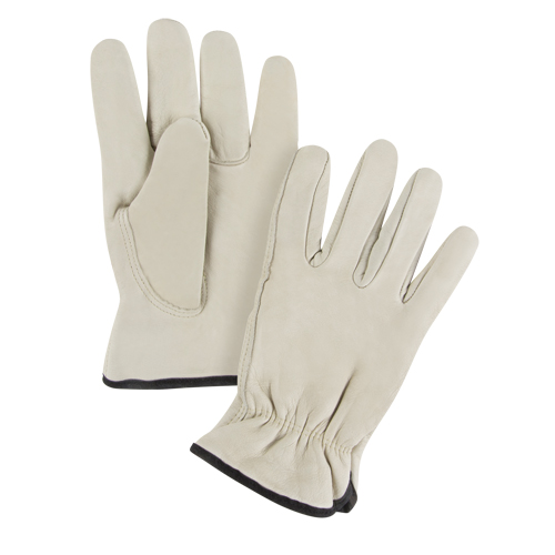 Winter-Lined Driver's Gloves, Medium, Grain Cowhide Palm, Fleece Inner Lining Quali-T-Solutions