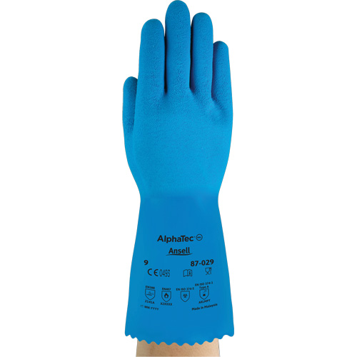 Gants AlphaTec 87-029, Taille Petit/7, 12" lo, Latex de caoutchouc, Doublure en Nylon, 50 mils Quali-T-Solutions