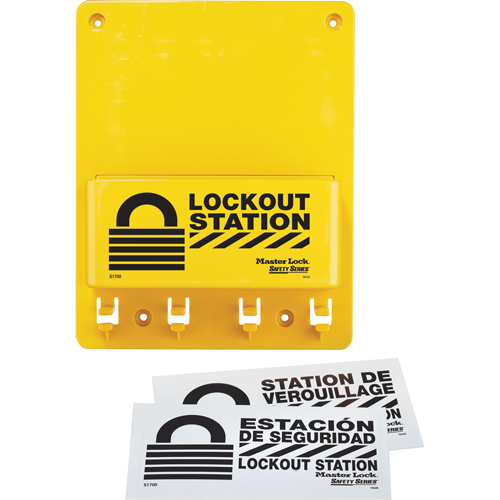 Compact Lockout Station, None Padlocks, 4 Padlock Capacity, Padlocks Not Included Quali-T-Solutions