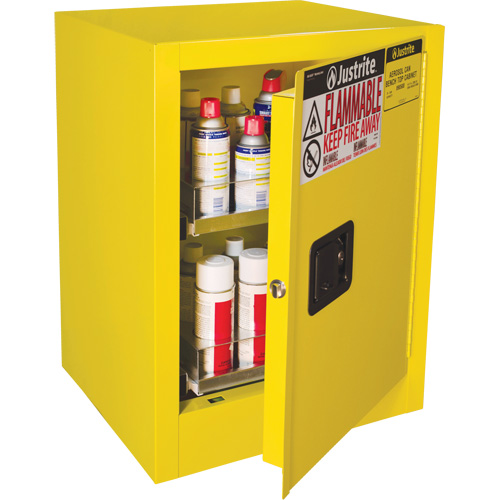 Armoire de s&eacute;curit&eacute; d'&eacute;tabli pour produits inflammables EX Sure-Grip, 24 gal., 1 Porte(s), 21" La x 27" h x 18" p Quali-T-Solutions