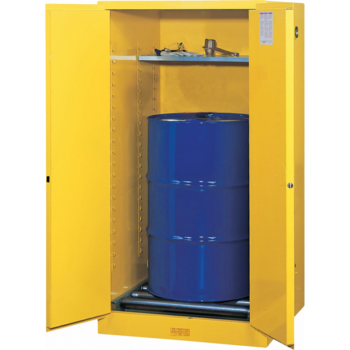 Armoires Sure-Grip EX pour entreposage de barils &agrave; la verticale, Capacit&eacute; de 55 gal. US, Jaune Quali-T-Solutions