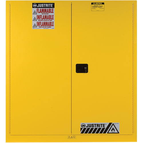 Armoires Sure-Grip EX pour entreposage de barils &agrave; la verticale, Capacit&eacute; de 60 gal. US, 2 barils, Jaune Quali-T-Solutions
