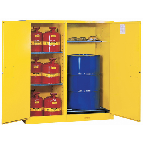 Armoires Sure-Grip EX s&eacute;curitaires &agrave; double fonction, Capacit&eacute; de 115 gal. US, Jaune Quali-T-Solutions