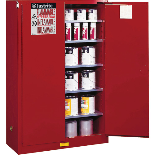 Armoire de s&eacute;curit&eacute; pour la peinture et les encres combustibles EX Sure-Grip, 60 gal., 5 tablettes Quali-T-Solutions