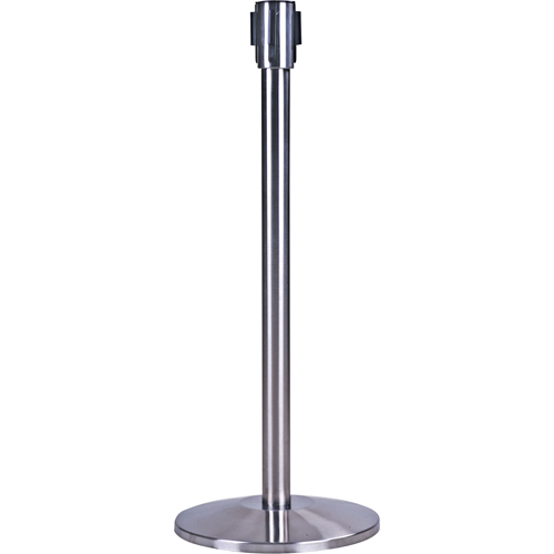 Poteau r&eacute;cepteur pour barri&egrave;res sur pieds pour le contr&ocirc;le des foules, Hauteur de 35", Acier inoxydable Quali-T-Solutions