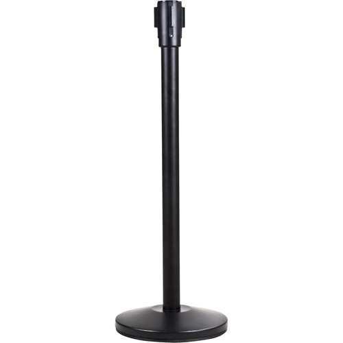 Poteau r&eacute;cepteur pour barri&egrave;res sur pieds pour le contr&ocirc;le des foules, Hauteur de 35", Noir Quali-T-Solutions