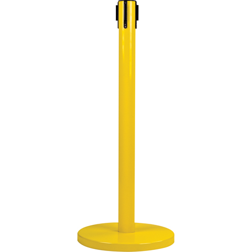 Poteau r&eacute;cepteur pour barri&egrave;res sur pieds pour le contr&ocirc;le des foules, Hauteur de 35", Jaune Quali-T-Solutions