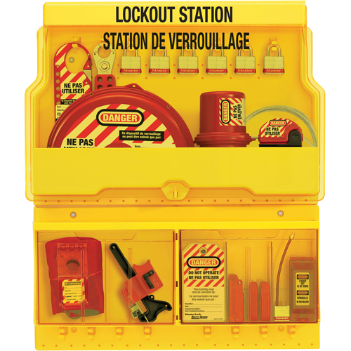 Deluxe Lockout Stations, Aluminum Padlocks, 32 Padlock Capacity, Padlocks Included Quali-T-Solutions
