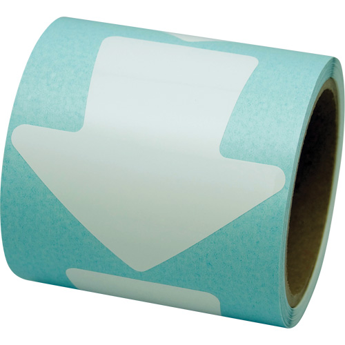 D&eacute;calcomanie en couleur pour le marquage des planchers, Fl&egrave;che, 4" lo x 4" la, Blanc, Vinyle Quali-T-Solutions